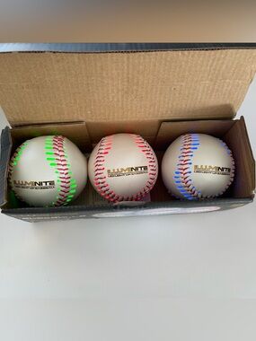 Cipton Illuminated 3 Pack LED Light Baseballs USB-C Official Size Recharge MLB